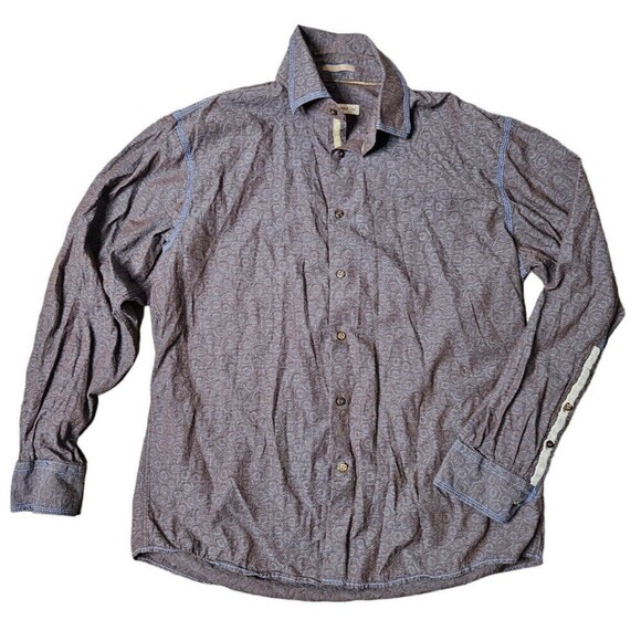 2 for $20 Pronto Uomo Dandelion Print Button Front Formal Dress Shirt Size XL - Picture 1 of 9